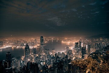 Fototapeta premium Hong Kong City View; From Victoria Peak