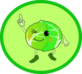 可愛いキャベツのキャラクターマーク