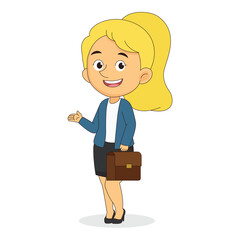 Office worker in action, business woman lifestyle