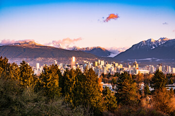 View of the downtown area of Vancouver, British Columbia. 