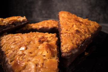 A selection of nut triangles - a German sweet pastry - food photography