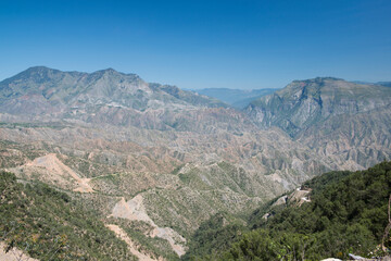 Fototapeta na wymiar Scenic view from the top in Cerro Gordo, Queretaro; Mexico