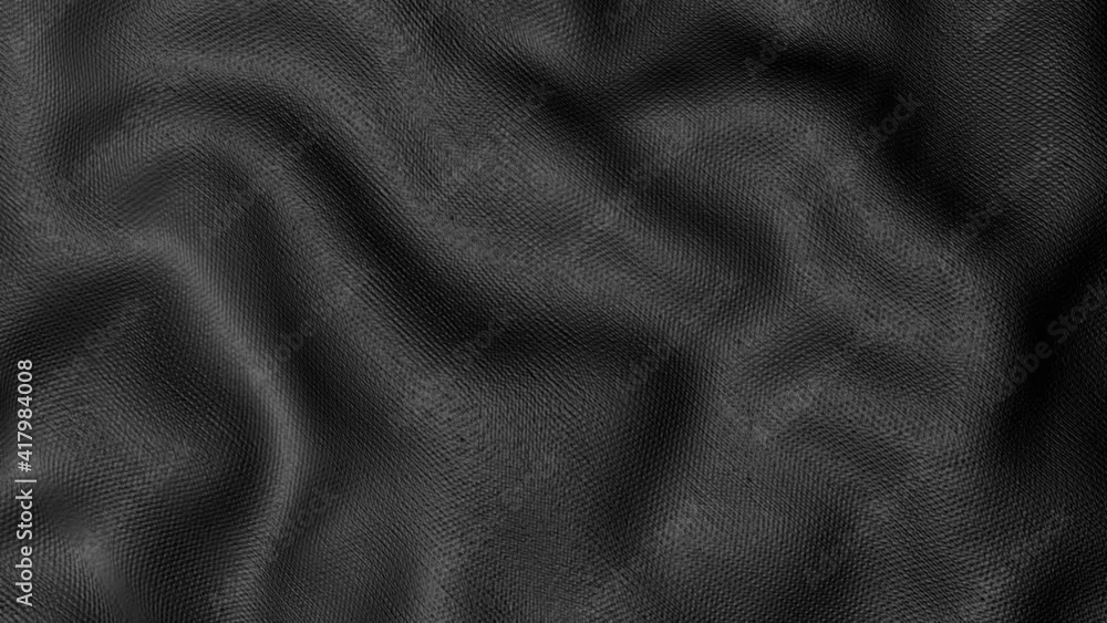Poster dark textured surface animated by waves. 3d render