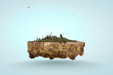Fototapeta premium Landscape with mountain on top of cake