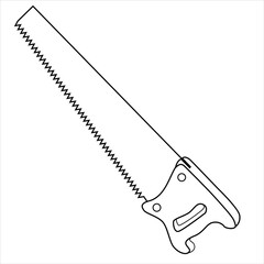 saw line vector illustration,isolated on white background