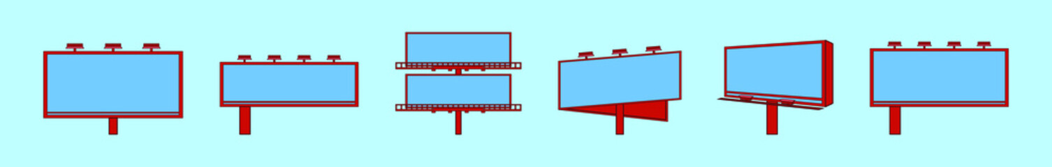 set of hoarding cartoon icon design template with various models. vector illustration isolated on blue background