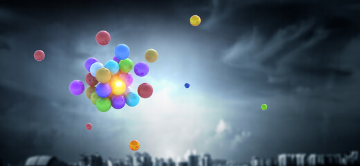 Science concept with sphere model