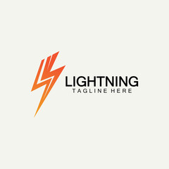 lightning thunder bolt electricity logo design template