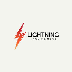 lightning thunder bolt electricity logo design template