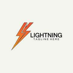 lightning thunder bolt electricity logo design template