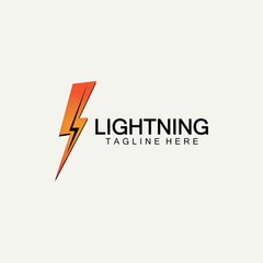 lightning thunder bolt electricity logo design template