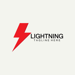 lightning thunder bolt electricity logo design template