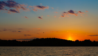 Sunset over Old Hickory Lake in Tennessee