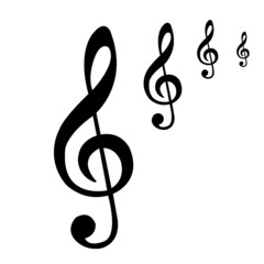 Obraz premium treble clef on white background