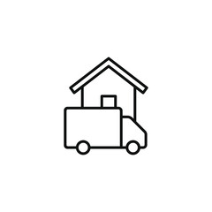 Home delivery truck icon concept isolated on white background. Vector illustration