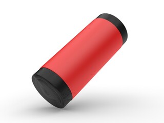 Blank Trash Bags Roll Mockup, 3d render illustration.