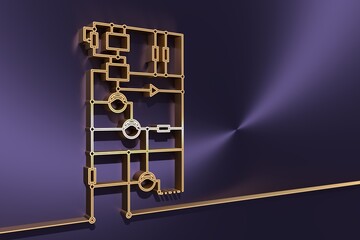Fototapeta na wymiar High-tech technology background. Abstract circuit board illustration. Idea concept. 3D rendering
