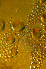 Macro shooting of water droplets beside the glass surface close up liquid drops modern background pattern high quality print