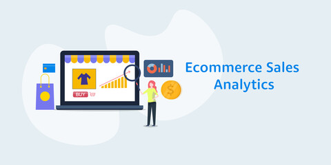 Businesswoman monitoring sales data analytics, big data technology for business finance and ecommerce service concept. Data driven marketing and sales report.