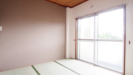 Fototapeta na wymiar 和室　japanese　japanese-style room,　畳　賃貸　不動産　デザインクロス