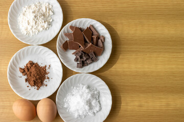 チョコレートのお菓子を作る材料
