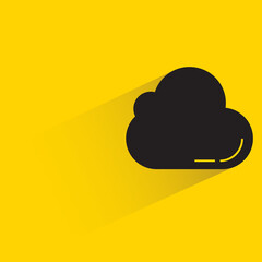 cloud with shadow on yellow background