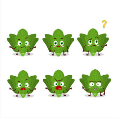 Cartoon character of spinach with what expression