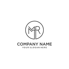 Abstract MR initials logo design. Simple, clean and luxurious. Suitable for consulting businesses, fashion, photographers, contractors, architecture and other businesses.