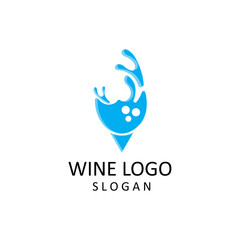 wine glass icon vector logo