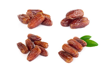 Date plam isolated on white blackground, Food healthy concept