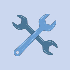 Wrench colored Line icon , simple Mechanical Tools Hardware vector illustration 