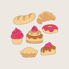 Bread and Bakery colored line icon, simple Baking vector illustration 