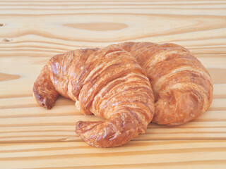 Croissants on the wooden table