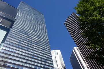 Obraz premium 東京新宿西口にそびえ立つ副都心の高層ビル群