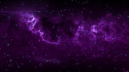 Abstract Dark Purple Starry Space Nebula Clouds With Purple And Blue Light Stars Background © agratitudesign