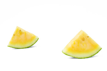 Yellow watermelon isolated on white background