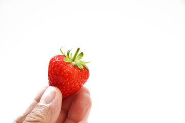 Fresh strawberries on white background