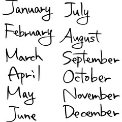 hand drawn months of the year