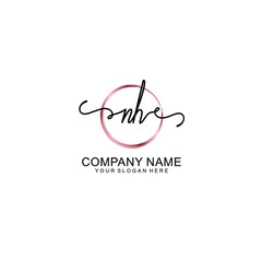 Letter NH Beautiful handwriting logo