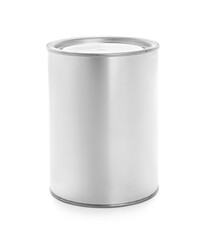 Can of paint on white background