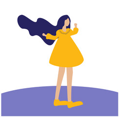 FLAT DESIGN YOUNG PEOPLE JUMP HAPPY YOUNG PEOPLE ON YOUTH DAY  PURPLE VIOLET AND YELLOW