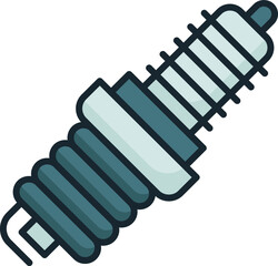 Spark plug with single side electrode concept Vector Color Icon Design, Motor Vehicle Service and automobile repair shop Symbol, Lorry spare parts Sign, auto mechanic stock illustration