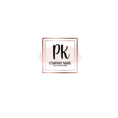 Letter PK Beautiful handwriting logo