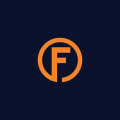 Letter f in circle logo design