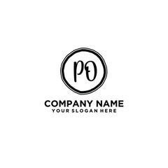 Letter PO Beautiful handwriting logo