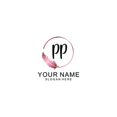 Letter PP Beautiful handwriting logo