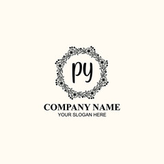 Letter PY Beautiful handwriting logo