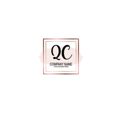 Letter QC Beautiful handwriting logo
