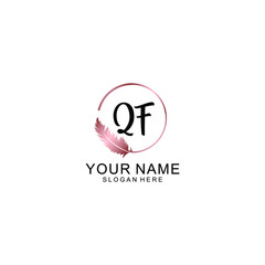 Letter QF Beautiful handwriting logo
