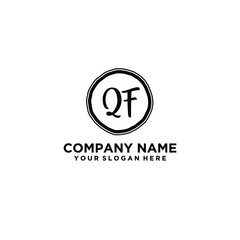 Letter QF Beautiful handwriting logo